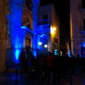 La chiesa della Madonna di Costantinopoli illuminata di blu