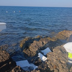 Liquidi oleosi sul litorale di Giovinazzo, rimossa macchia di idrocarburi