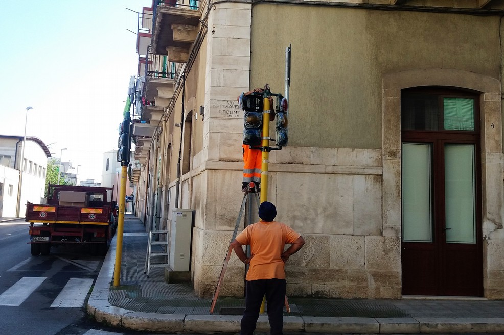 L'intervento in via Daconto. <span>Foto Gianluca Battista</span>