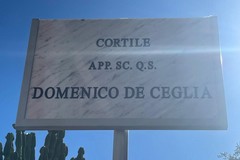 Il cortile della Stazione Carabinieri di Santo Spirito intitolato a Domenico De Ceglia