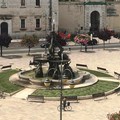 Prato nuovo nelle aiuole ai piedi della Fontana dei Tritoni (FOTO)