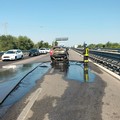 Auto in fiamme mentre è in marcia: code e disagi sulla 16 bis