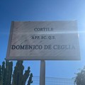 Il cortile della Stazione Carabinieri di Santo Spirito intitolato a Domenico De Ceglia