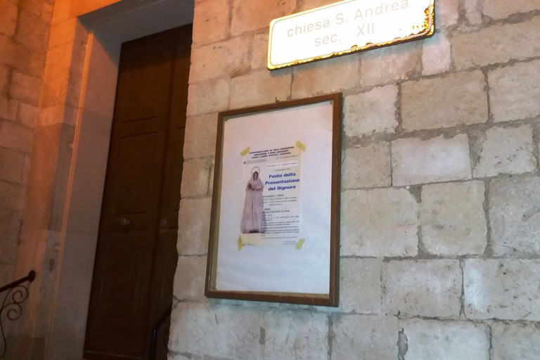 Ingresso chiesetta di Sant'Andrea. <span>Foto Gianluca Battista</span>