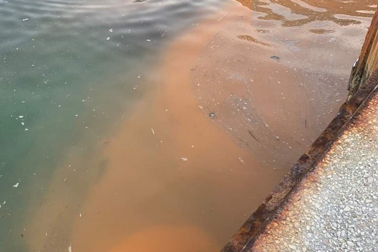 Mare rosso a Giovinazzo. <span>Foto Comitato per la Salute Pubblica</span>