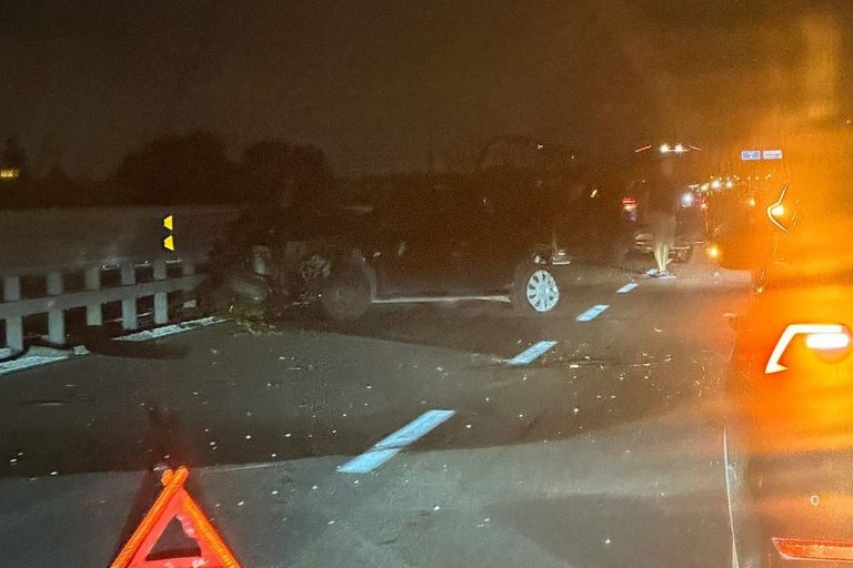 L'incidente stradale avvenuto sulla strada statale 16 bis