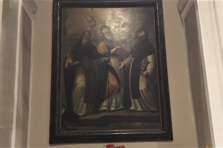 Il quadro con Sant'Antonio Abate, San Leonardo e San Donato. <span>Foto Marzia Morva</span>