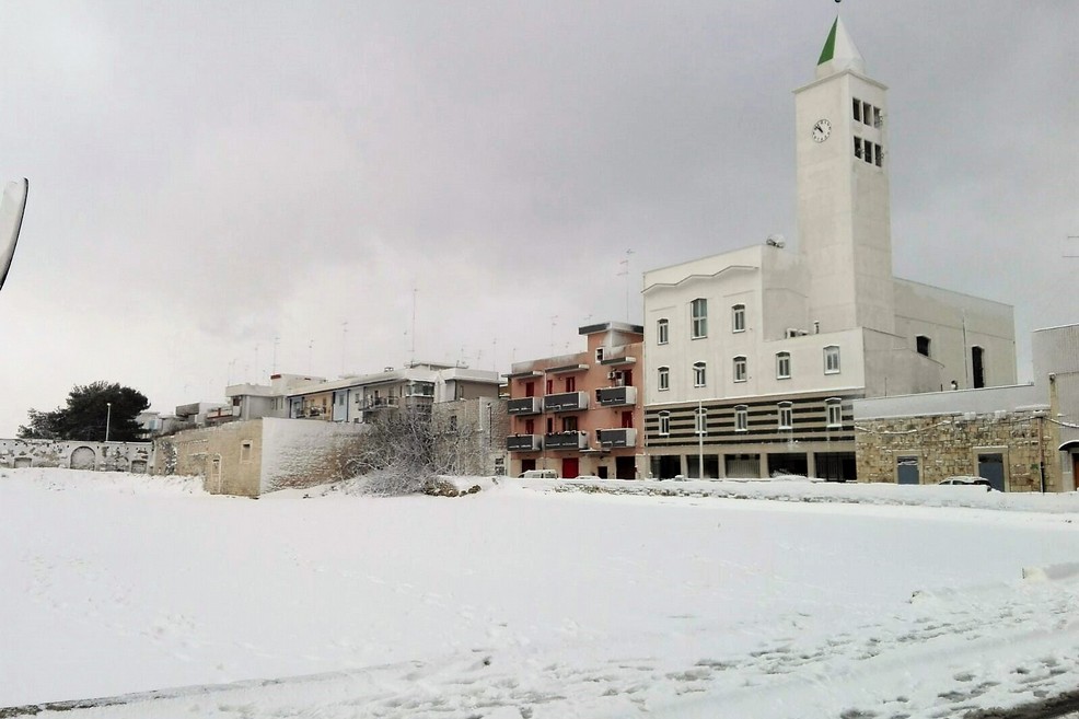 Neve alle spalle di San Giuseppe. <span>Foto Giuseppe Dalbis</span>