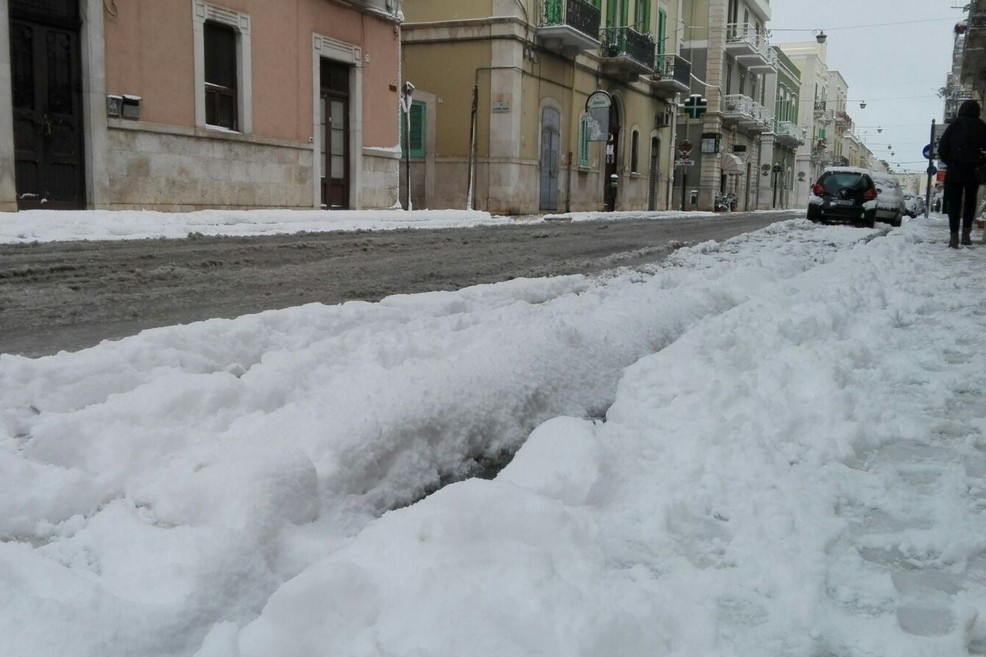 Neve a Giovinazzo 7 gennaio 2017. <span>Foto Giuseppe Dalbis</span>