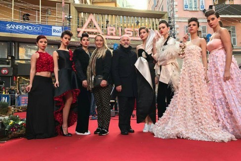 Carmen Martorana e le sue modella a Sanremo