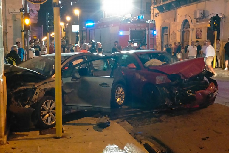 L'incidente stradale avvenuto in via Bari