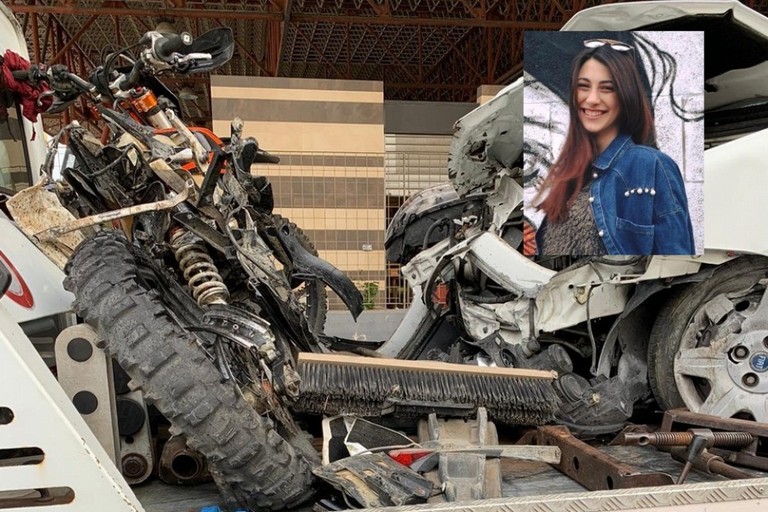 I due mezzi coinvolti e la 24enne Barbara Picca