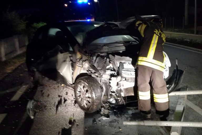 L'incidente stradale avvenuto sulla ex strada statale 16 Adriatica