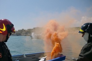 L'esercitazione avvenuta al porto di Molfetta