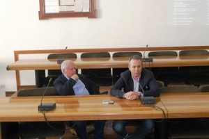 Un momento della conferenza stampa. <span>Foto Gianluca Battista</span>