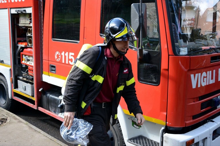 L'intervento dei Vigili del Fuoco